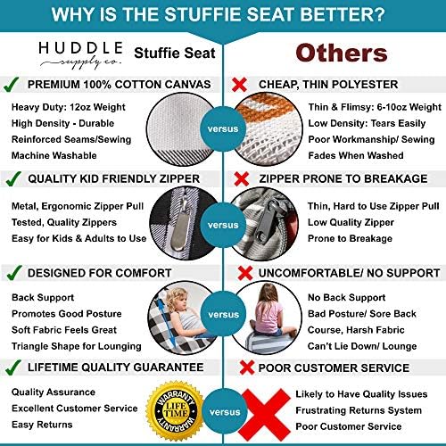Huddle Designer Stuffed Animal Bean Bag Storage Chair Cover XL Gingham - Image 6