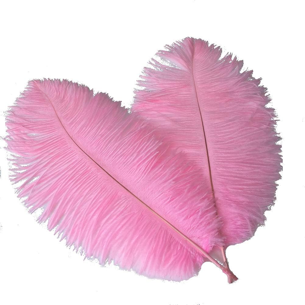 Sowder 16-18inch(40-45cm) Ostrich Feathers Plume for Wedding Centerpieces Home Decoration Pack of 10pcs(Pink)