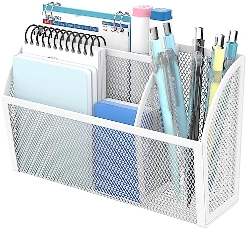 3-Grid Magnetic Pencil Holder, Strong Magnet Locker Organizer, White by DALTACK