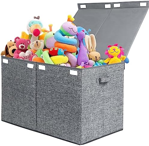 122L Large Toy Box Chest Storage with Lid, Collapsible Kid Toy Storage by popoly
