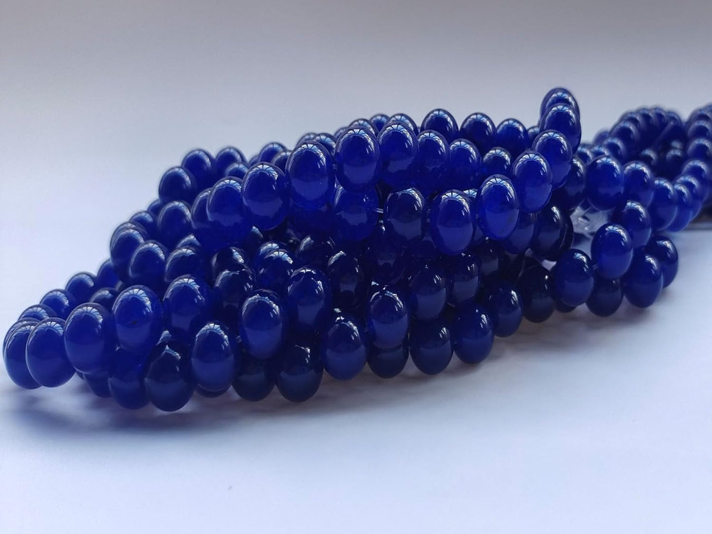 Stone Beads 6mm 140pcs Dark Blue Chalcedony Beads Round Loose Gemstones Beads for Bracelet Necklace Jewelry Making (6mm, 60631 Dark Blue Chalcedony)