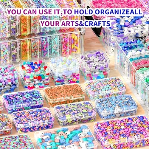 Stackable Bead Storage Organizer, 88 Small Plastic Containers with Lids, 4-Layer Clear Bead Organizer Box, 3 Sizes, Portable, for Jewelry and Crafts - Image 5