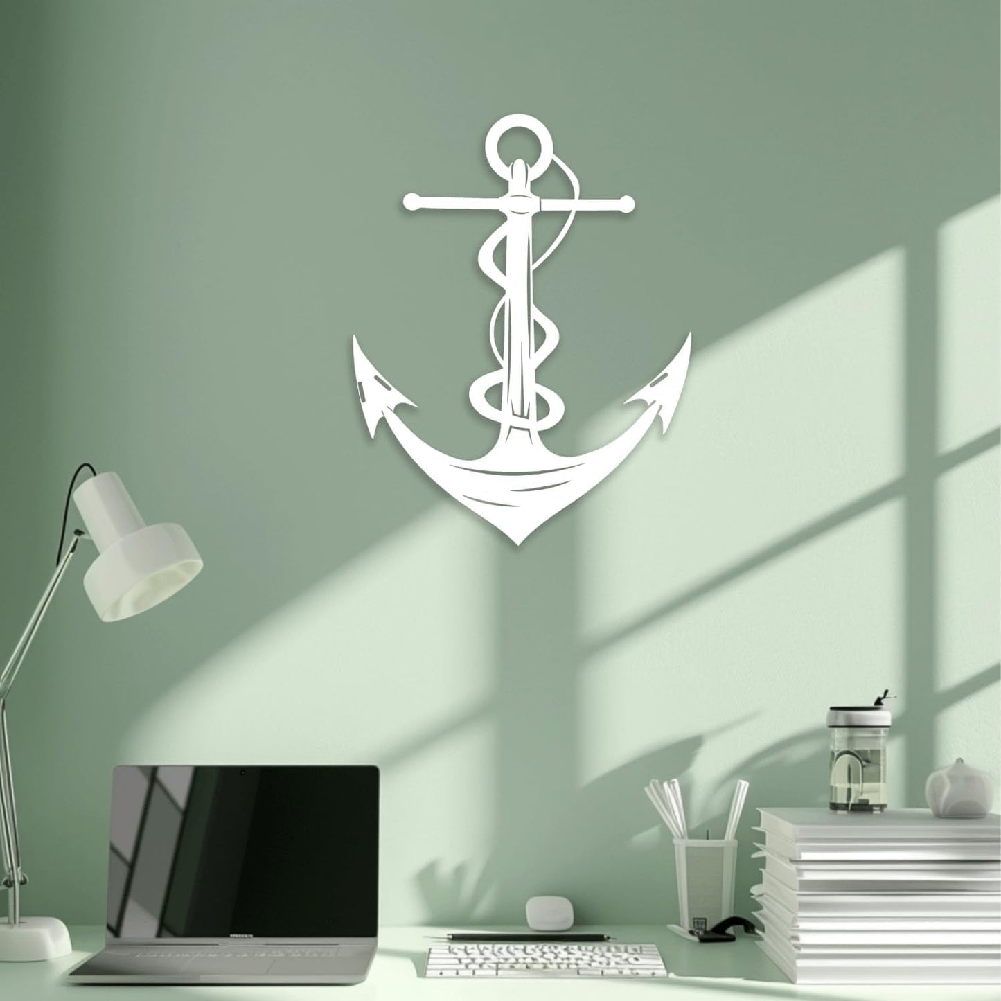 XXQ Anchor Metal Wall Decor, Anchor Metal Wall Art for Bedroom Living Room Dorm Antique Anchor Wall Decor Antique Metal Anchor Farmhouse Decor (Black, 35" x 53" / 90 x 135cm)