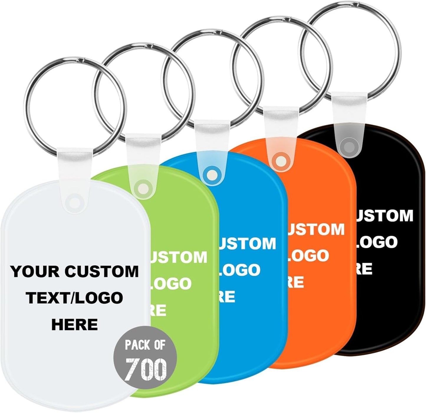 Custom Oval Soft Keychains 700 Pack, Personalized Logo, Text Bulk - Perfect for Tradeshows, Party Favors, Campaign Gifts - Customizable Key Tags