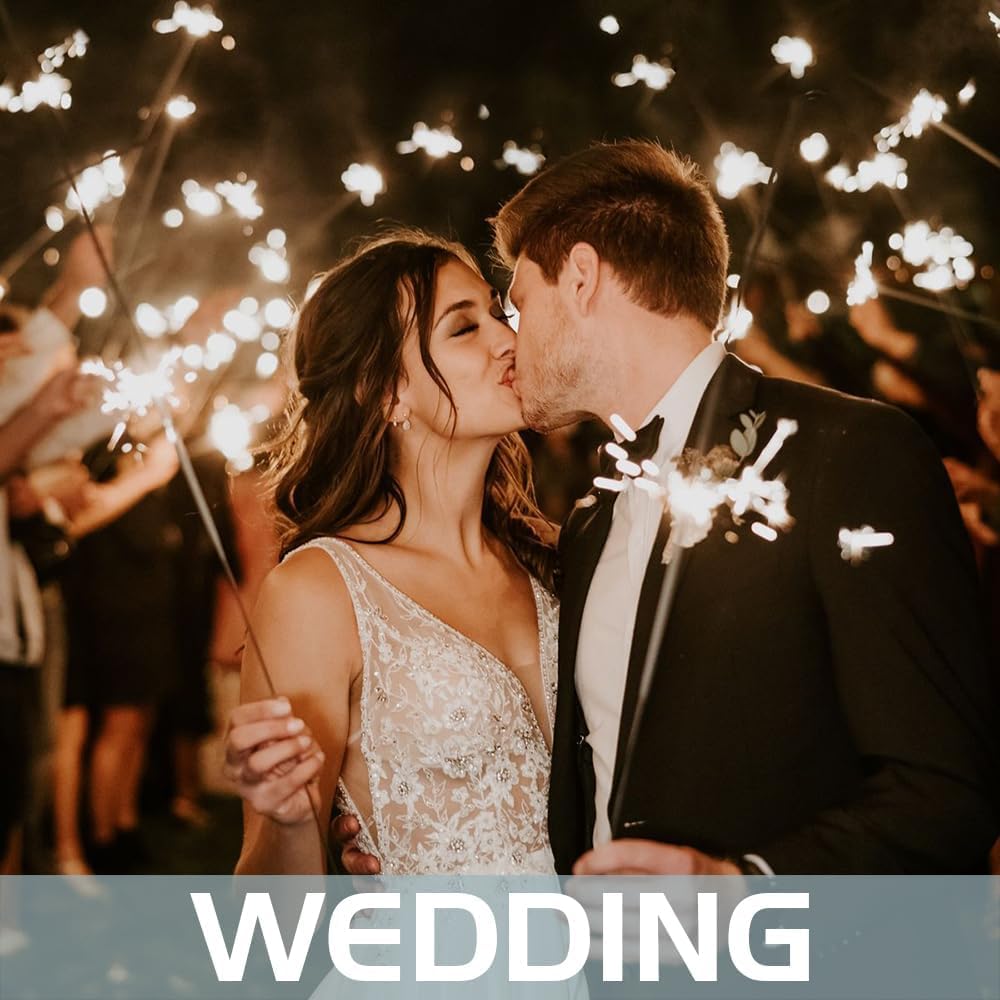 Portable 12-inch 40 Pieces Sparklers Wedding Send-Off,Suitable for Celebratory Holidays Such as Easter,Wedding Favors,Holiday Revelry and More（3-5 Days Deliveried） (12-inch 40 Pieces)