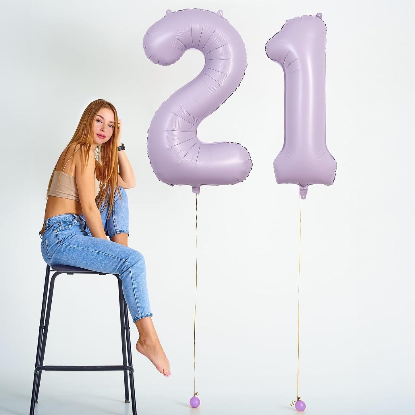 40 Inch Light Purple Number 1 Balloon for 1st Birthday Decoration, Large Pastel Purple Mylar Foil Number Balloons 0-9 for Girls, Lavender One Helium Balloons for Women 1st Anniversary Party Supplies