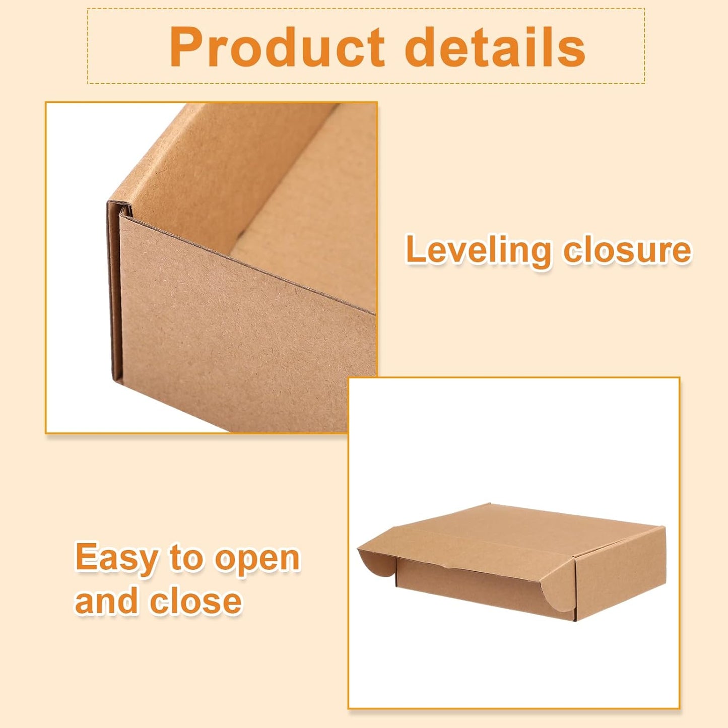 Qilery 100 Pcs Shipping Boxes Cardboard Gift Corrugated Cardboard Brown Boxes Mailer Packaging for Mailing Small Business Present (7.87 x 5.51 x 1.57 Inches)
