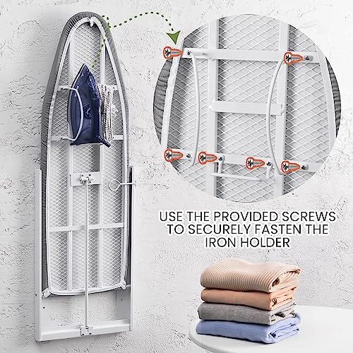 Xabitat Ironing Board 36.2" x 12.2" Wall Mounted Compact Fold Down, Gray - Image 6