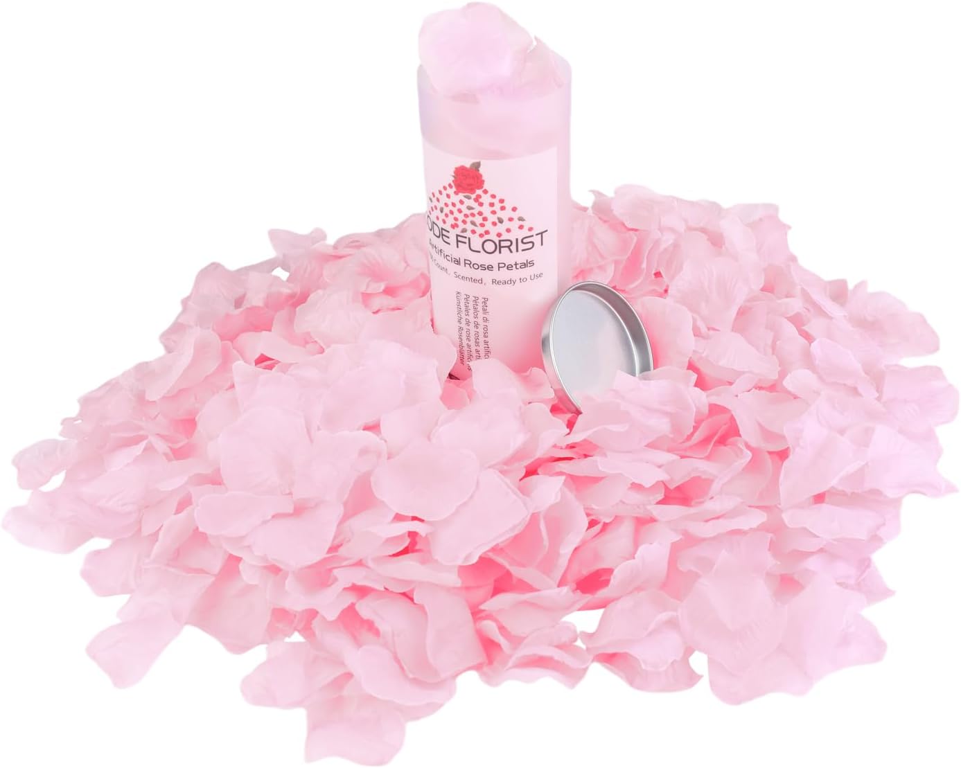 CODE FLORIST 1100 PCS Silk Rose Petals for Valentine's Day,Fake Rose Petals for Romantic Night,Wedding,Proposal Anniversary Flower Decorations(Separated,Scented,Light Pink)