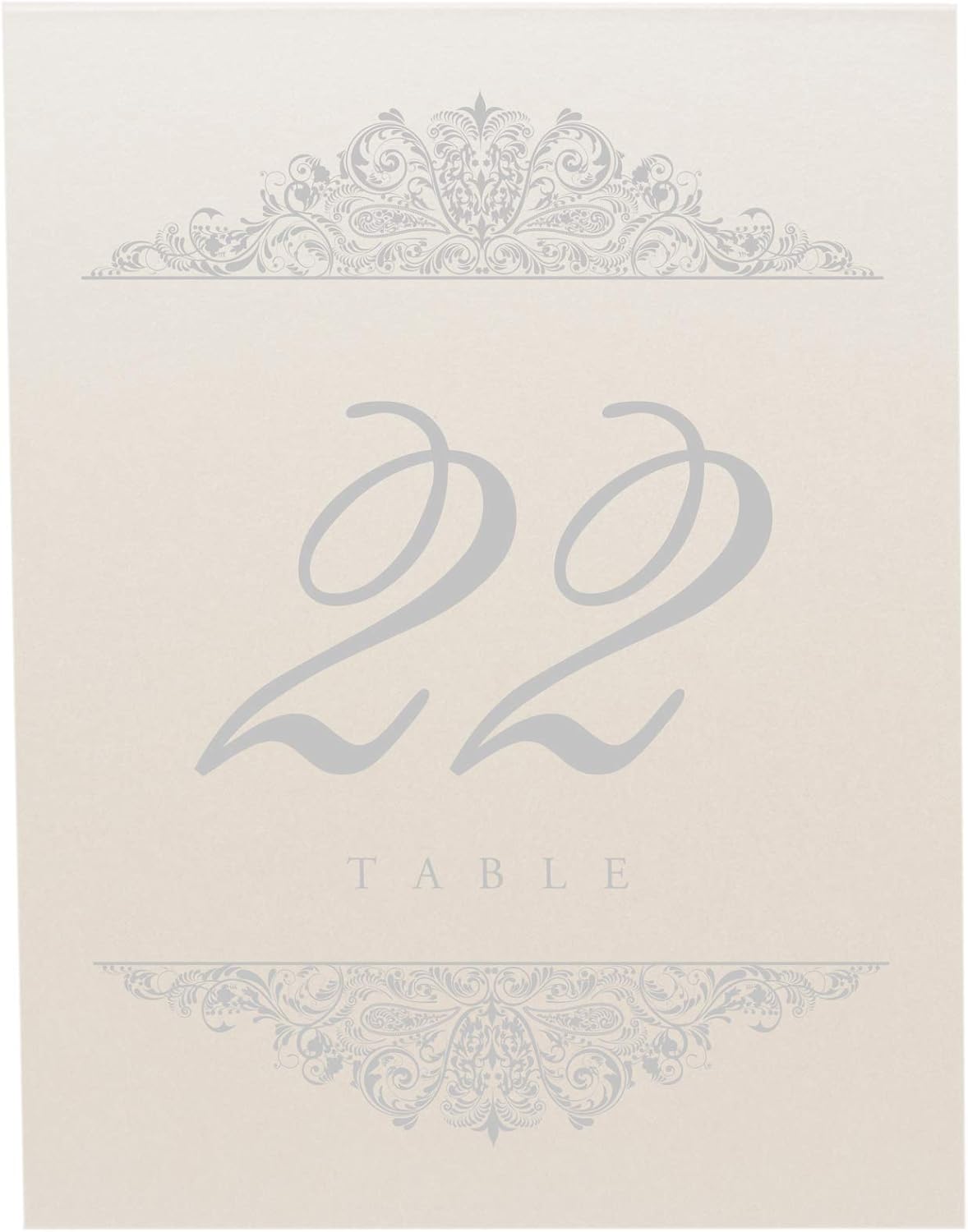 Paisley Wedding Table Numbers (Select Color/Quantity), Champagne, Silver, 1-90, Double Sided, Tent or Use in a Stand, Great for Parties & Restaurants - Made in the USA
