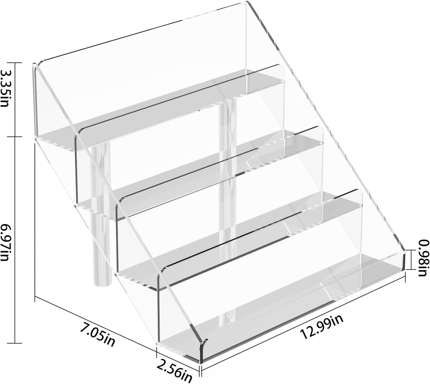 PecMuikee Greeting Card Display, 4 Tiers Clear Acrylic Sticker Display Stand for Vendors Retail, Display Photo Stand for Counter Tabletop Display Supplies, 1 Set