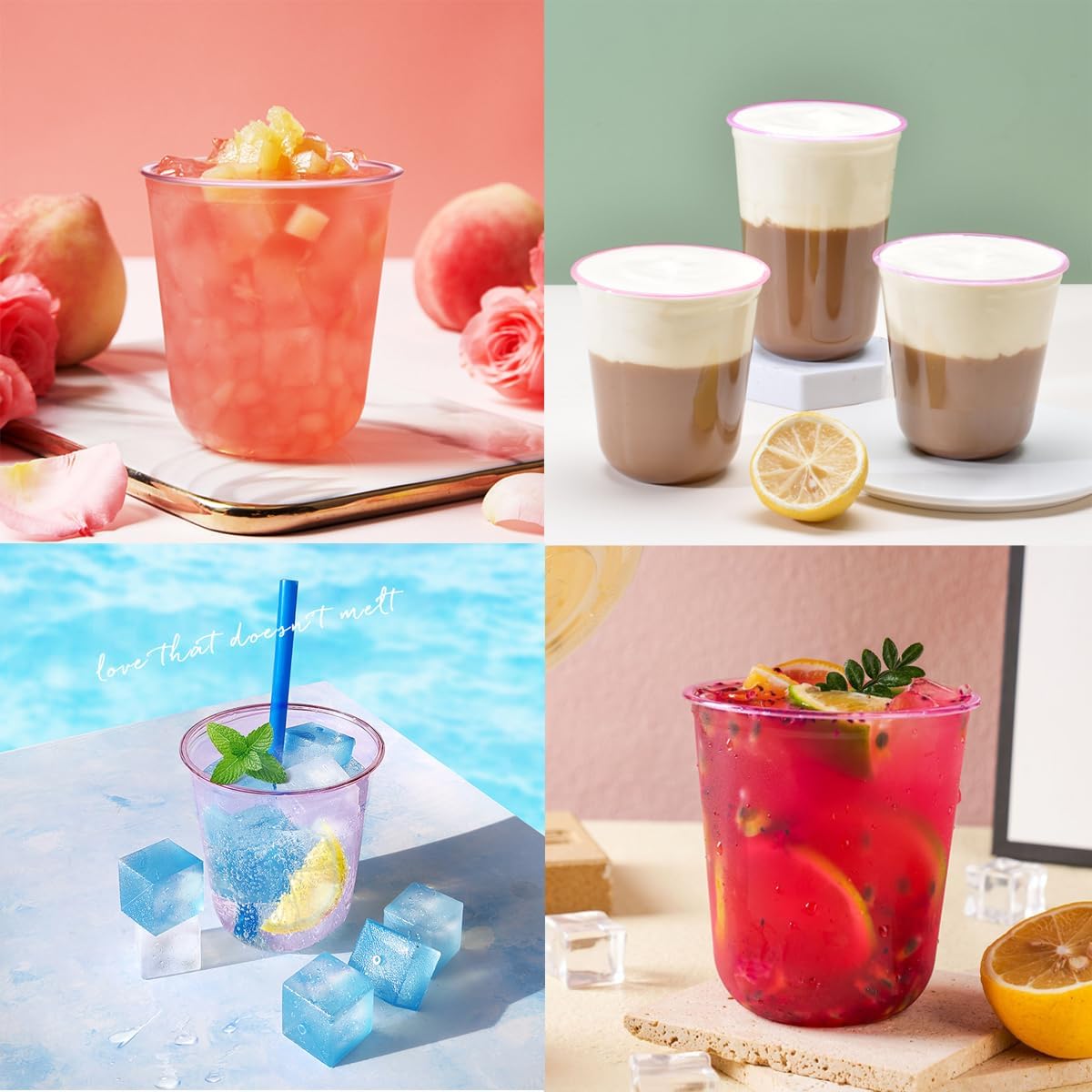 50Pcs Disposable Plastic Stemless Glasses,12oz Plastic Drinking Cups Wine Glasses for Cocktail Martini Party Cups for Birthday,Wedding,Meeting,Valentines,Christmas Holiday Party (50, Pink)