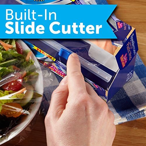 Reynolds Kitchens Clear Plastic Wrap, Built-In Slide Cutter, 225 Sq Ft (Pack of 12) - Image 4