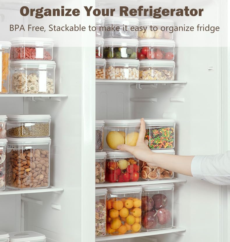 Pop Food Storage Containers Set Airtight Food Storage Containers with Pop Lids, Kitchen Pantry Organization and Storage, Cereal, Rice, Flour, Pasta & Snack Container, BPA Free, 3 x 1.2Qt - Image 5