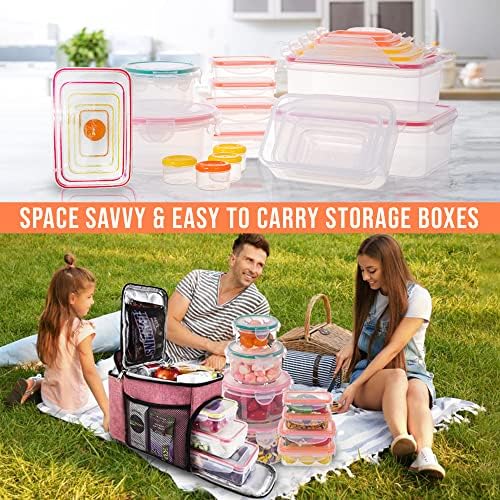 38 Pcs Large Food storage containers-85 oz to Small Container Stackable Kitchen storage bowls sets-BPA Free Leak proof Plastic food Storage Containers with lids airtight-Microwave freezer safe - Image 3