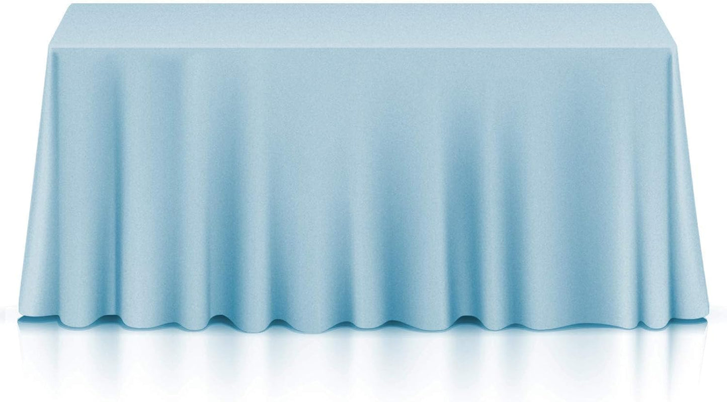 Lann's Linens - 10 Premium 90" x 156" Tablecloths for Wedding/Banquet/Restaurant - Rectangular Polyester Fabric Table Cloths - Baby Blue
