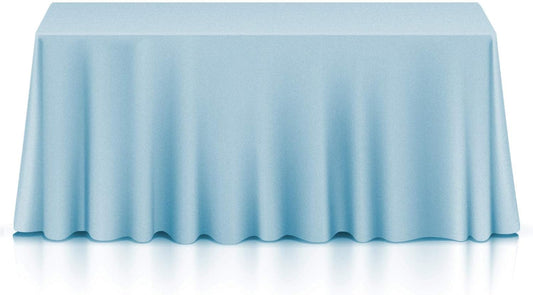 Lann's Linens - 10 Premium 90" x 156" Tablecloths for Wedding/Banquet/Restaurant - Rectangular Polyester Fabric Table Cloths - Baby Blue