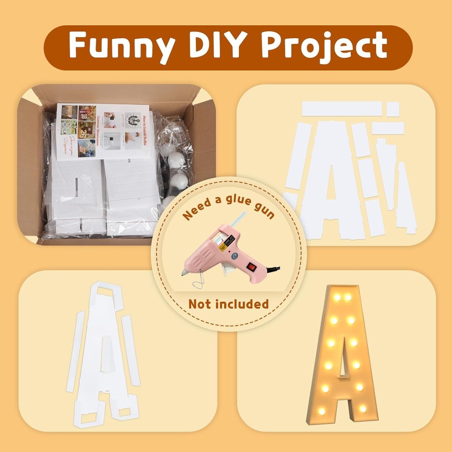 imprsv Marquee Light Up Letters, 4FT Mosaic Letters with Light for Baby Shower Graduation Party Decor, Large D for Engagement Wedding Party Decorations (Need to Assemble)