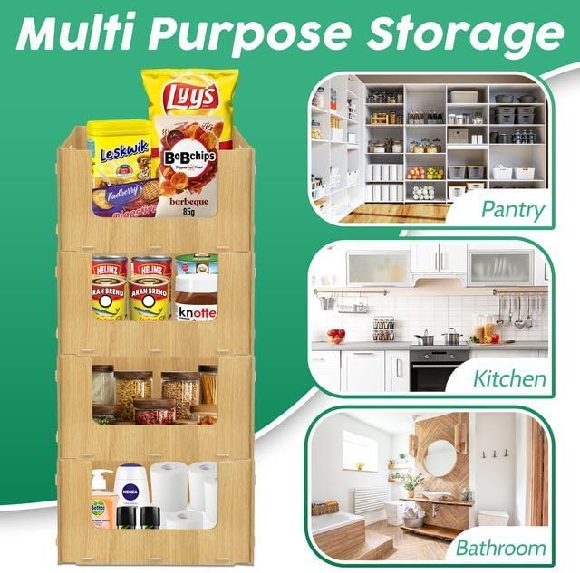 Stackable Storage Bins Open Front for Pantry Storage, 4 Pack - Image 7