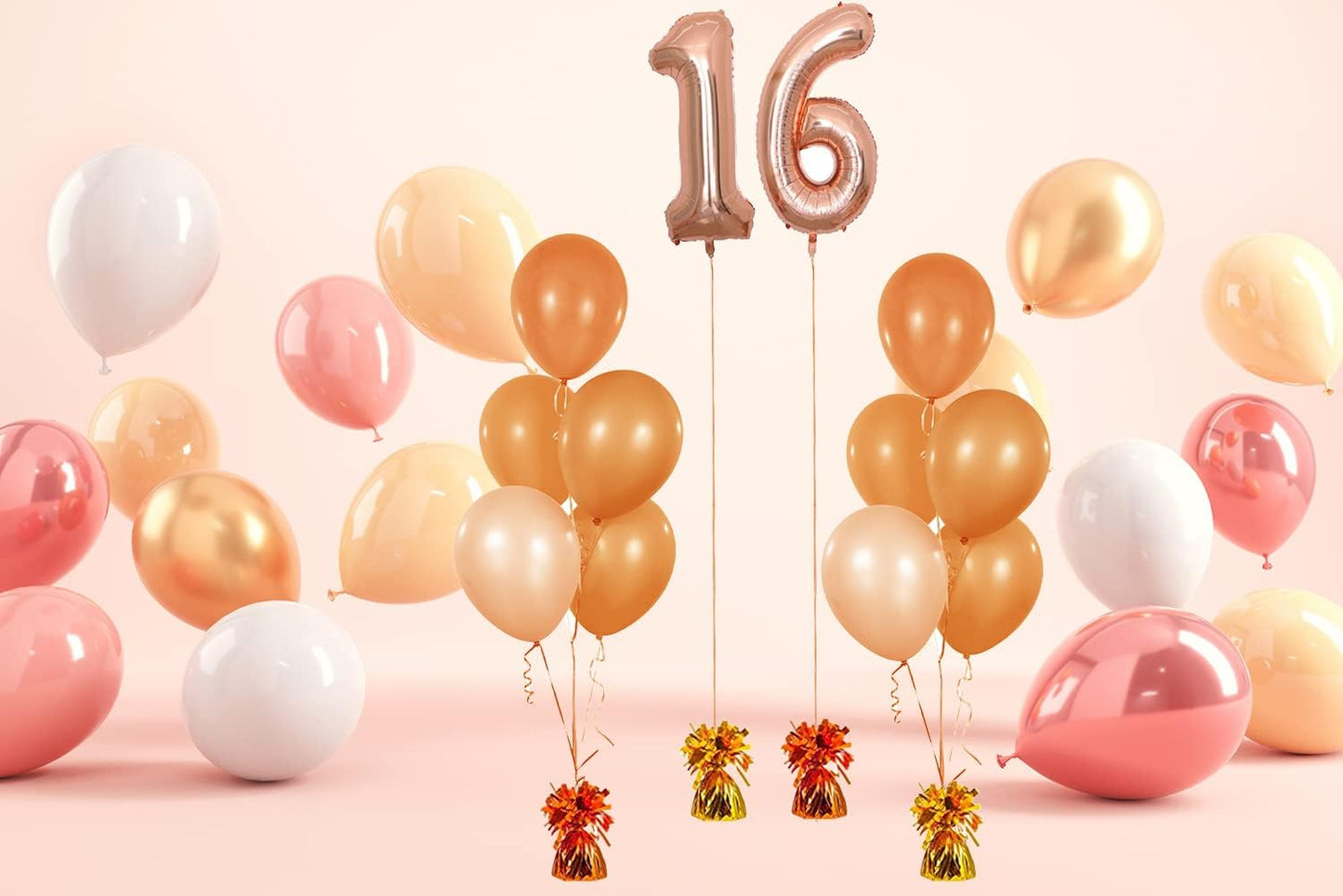 Metallic Balloon Weights, Birthday Party Favors, Novelty and Gag Gifts, 5.5" Inches, 12-Pack (Orange)