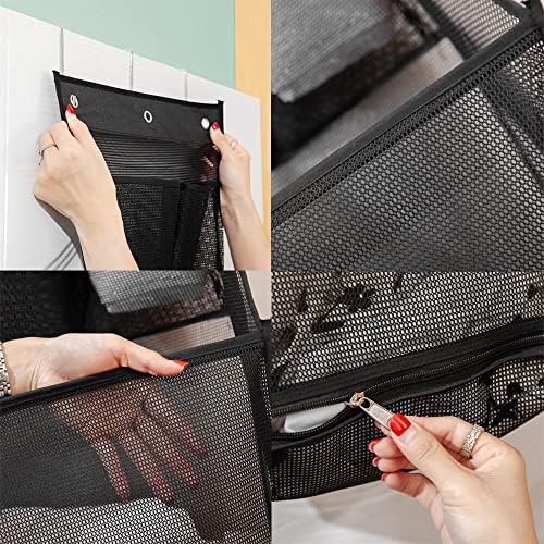 ALYER Multi-Scene Suitable Hanging Mesh Laundry Basket,Behind The Door Storage Organizer for Laundry,RV,Dorm,Bathroom,Bedroom,Pantry, Nursery,Kitchen,White - Image 3