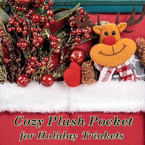 Christmas Ornament Storage Box with Adjustable Dividers Zippered Top Stores up to 54 Holiday Ornaments (4 Inch) Xmas Ball Decorations Organizer Storage Container Bin - Image 5