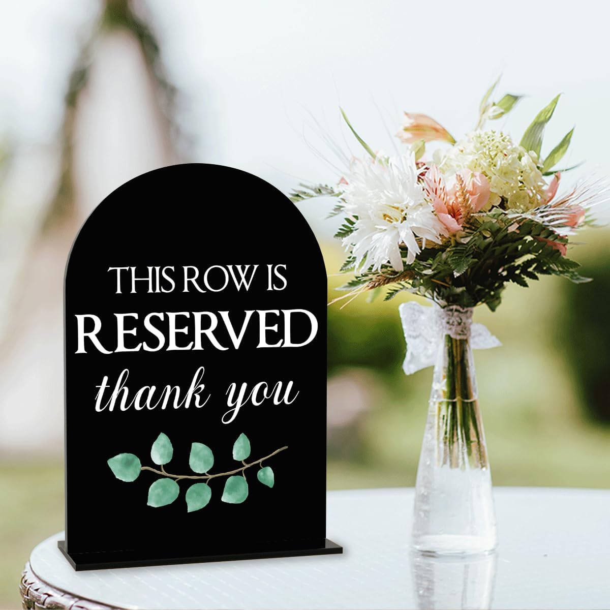 Black This Row is Reserved Sign, Reserved Seating Signs for Wedding, Engagement Bridal Shower Baby Shower Decor for Reception Reception, Weddings Acrylic Sign