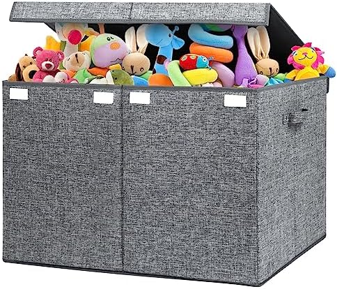 122L Large Toy Box Chest Storage with Lid, Collapsible Kid Toy Storage - Image 2