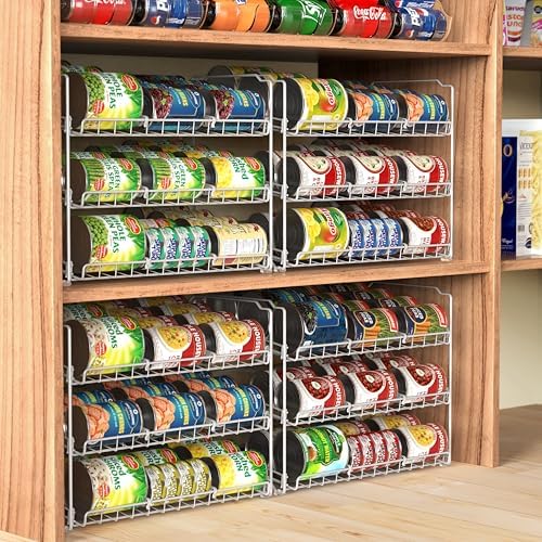 Simple Houseware 3-Tier Stackable Can Organizer Rack Hold 36 Cans, White - Image 2