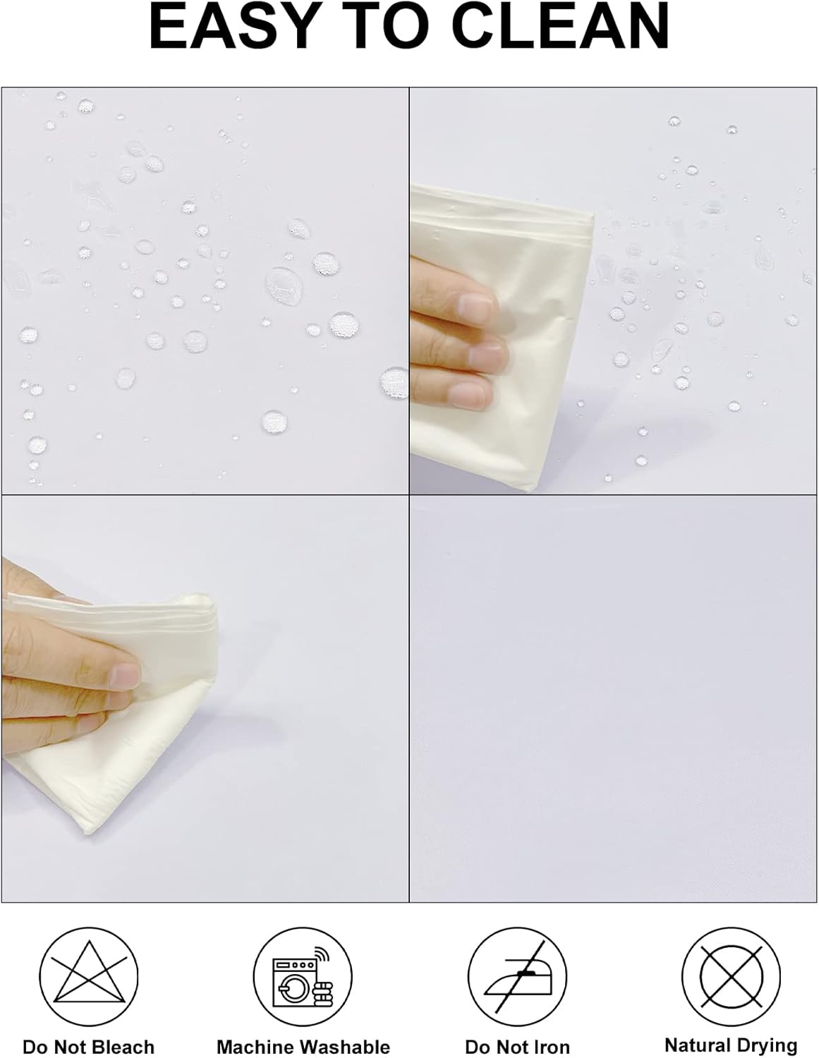 Fokitut 6 Pack Waterproof Rectangle Tablecloth, 60x120 Inch,Stain Resistant and Wrinkle Polyester Table Cloth, Fabric Table Cover for Kitchen Dining, Wedding, Party, Holiday Dinner-White