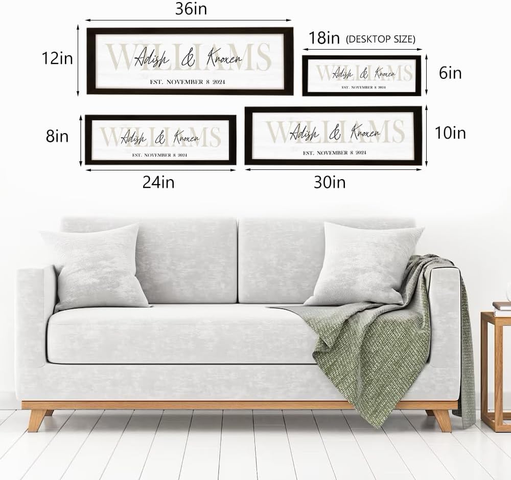 Wedding Gifts for Couples 2025, Custom Wood Sign for Bridal Shower Gift, Engagement Gift, Newlywed Gift, Personalized Last Name Sign with Established Date for Home