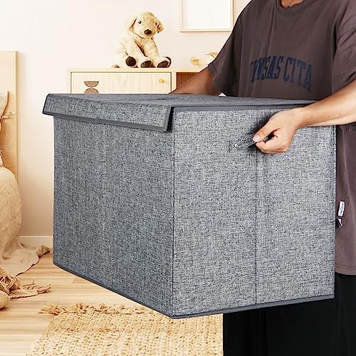 122L Large Toy Box Chest Storage with Lid, Collapsible Kid Toy Storage - Image 5