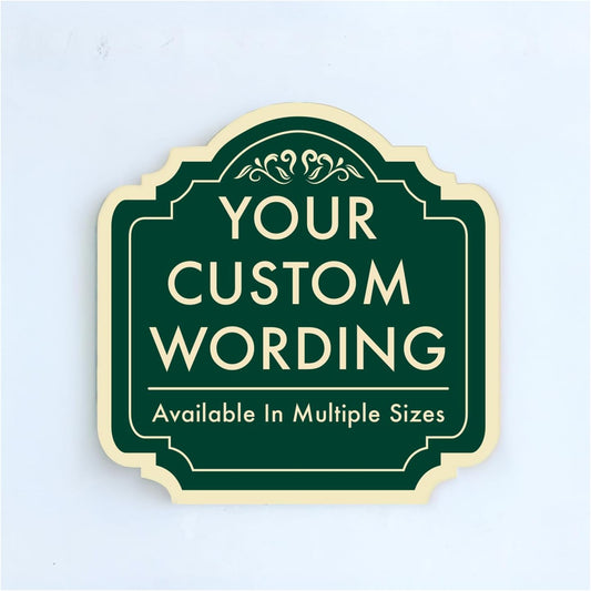 Custom Decorative Outdoor Metal Sign - Personalized Aluminum Driveway Sign, Waterproof, Made In USA - Design 2 Forest Green 18x18 In