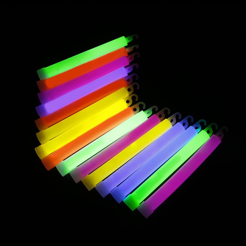novelinks 100 Pcs 6'' Premium Glow Sticks Bulk - Ultra Bright Large Glow Necklaces Light up Glow in The Dark, Emergency Glow Sticks, Long-lasting Lighting Waterproof