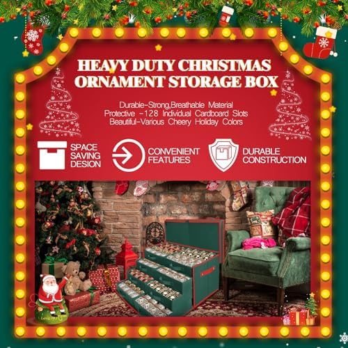 Large Christmas Ornament Storage Box Keeps 128 3" & 8 Individual Trays - Image 5