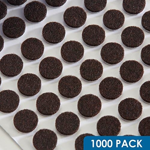 1000 Pack Rok Hardware Heavy Duty 3/8" (9.5mm) Diameter Self-Adhesive Felt Pads, Furniture/Cabinet Bumpers, 1/8" (3mm) Height, Round, Brown - ROKFELTP38BRN - Image 2
