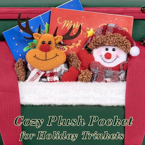 Christmas Ornament Storage Box with Adjustable Dividers Zippered Top Stores up to 36 Holiday Ornaments (4 Inch) Xmas Ball Decorations Organizer Storage Container Bin - Image 5