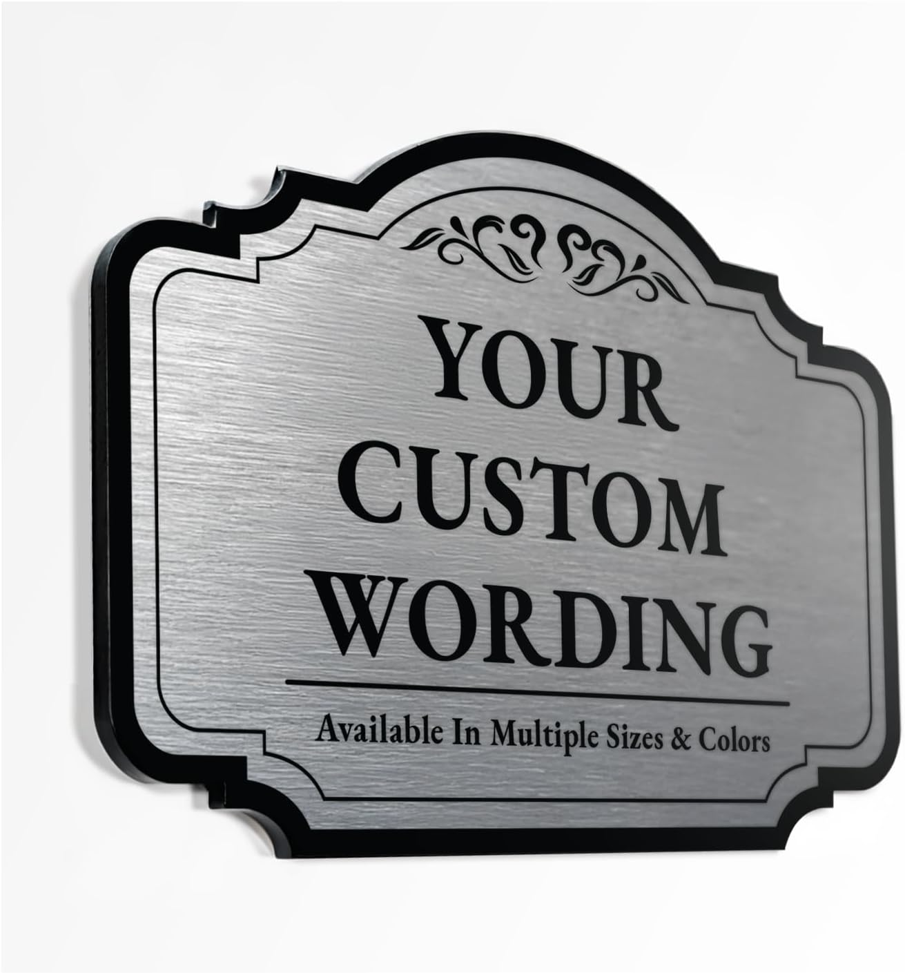 Custom Decorative Aluminum Signs - Personalized Driveway Signs, Waterproof, Made in USA - Metallic Silver, 12x8 inches