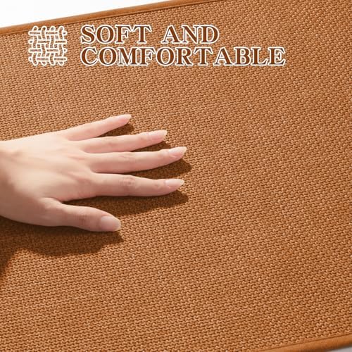 chakme Bathroom Rugs Mat 59x17, Ultra Thin Bath Rug Non Slip Runner Quick Dry Absorbent Bath Mat for Bathroom, (Orange, 59"x17") - Image 4
