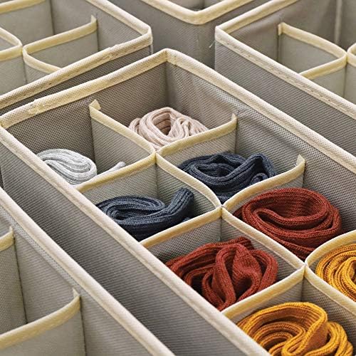 DIOMMELL Set of 6 Foldable Cloth Storage Box Closet Dresser Drawer Organizer Fabric Baskets Bins Containers Divider for Clothes Underwear Socks Lingerie Clothing, Grey 00-0600 - Image 4