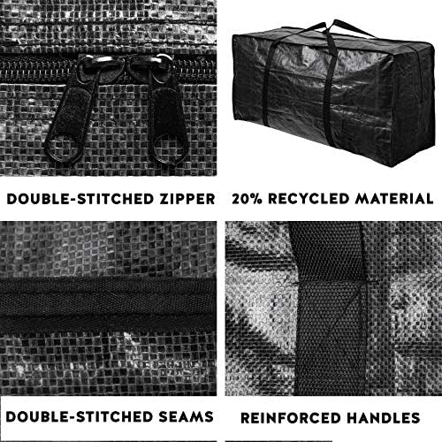 BAG-THAT! 68.5 GAL 2 Pack XXL Jumbo Extra Large Heavy Duty Stronger Handles Storage Bags Moving Totes Zippered Reusable Wrap Around Handle Storage Totes - Image 6