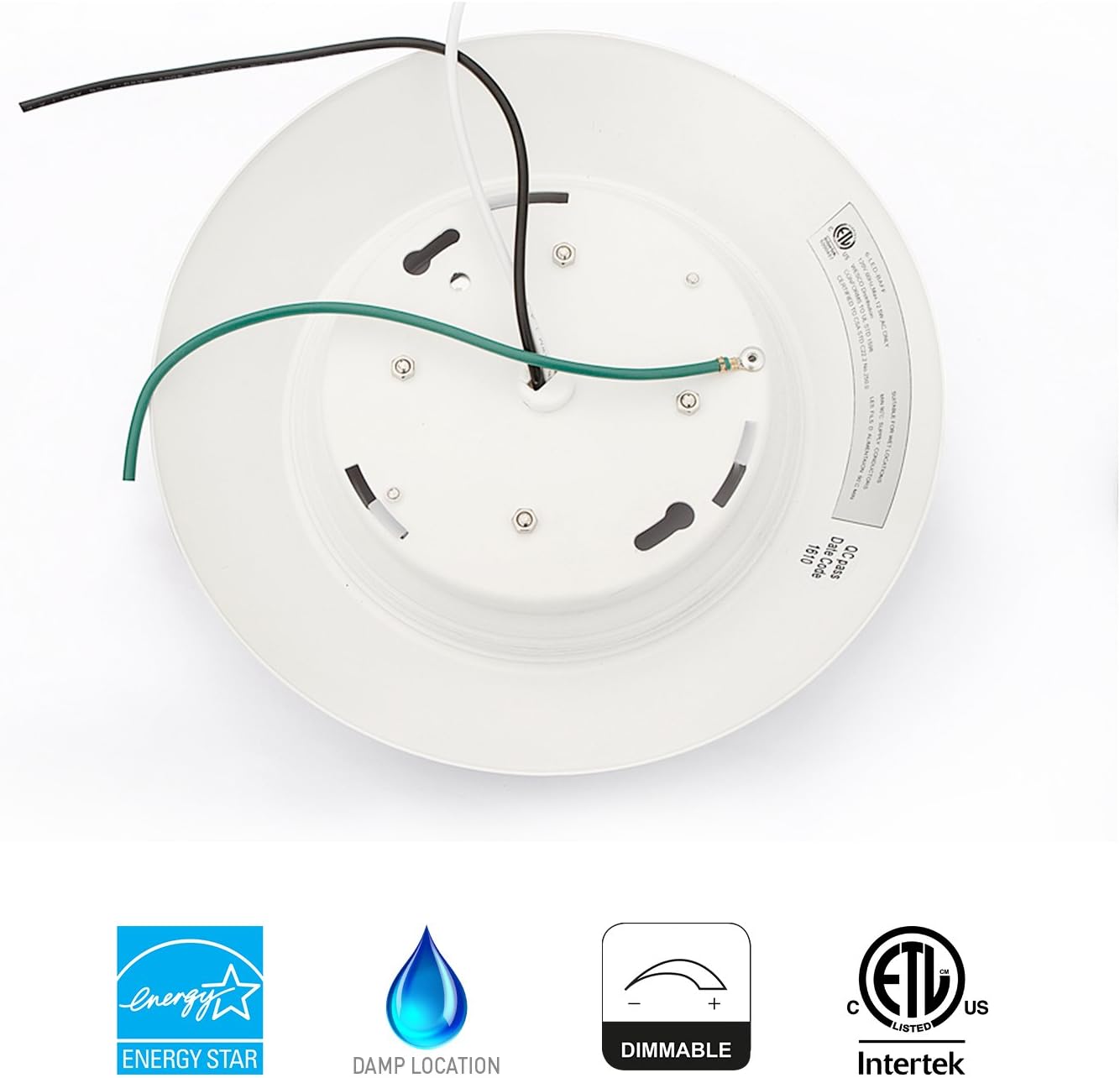 10 Packs 4 Inch LED Low Profile Recessed & Surface Mount Disk Light, Round, 10W, >600 Lumens, 3000K Warm White, CRI80, DOB Design, Dimmable, ETL Listed, White