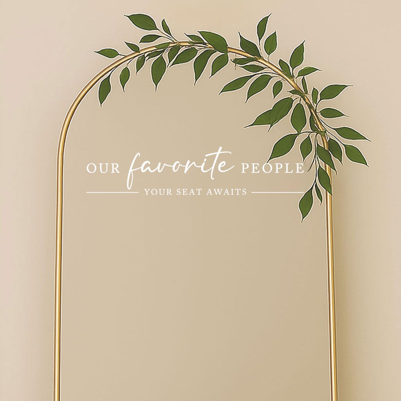 Our Favorite People Vinyl Decal, Find Your Seat Vinyl Decal, Wedding Sign Decal, Seating Chart Sticker, Our Favorite People Sticker, Wedding Removable Adhesive (White, Wide 20")