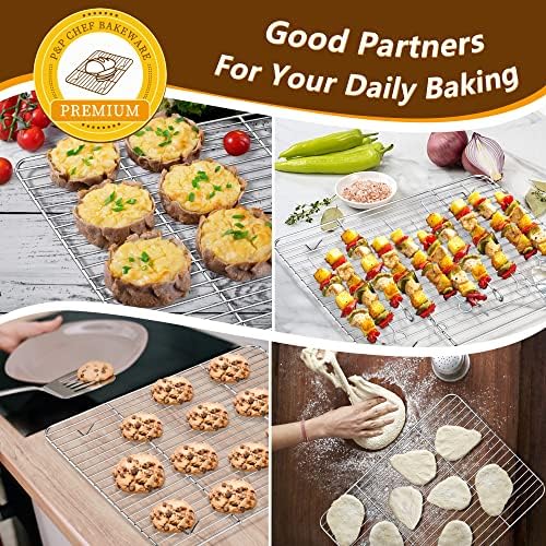P&P CHEF Stainless Steel Baking Sheet with Rack Set for Cookie, 16 Inch - Image 5