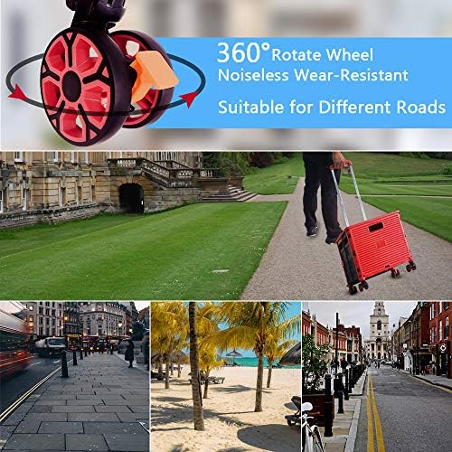 Quick Utility Cart Four -Rotate Wheeled Collapsible Handcart with Durable Heavy Duty Plastic Telescoping Handle for Travel Shopping Moving Luggage Office Use - Image 6