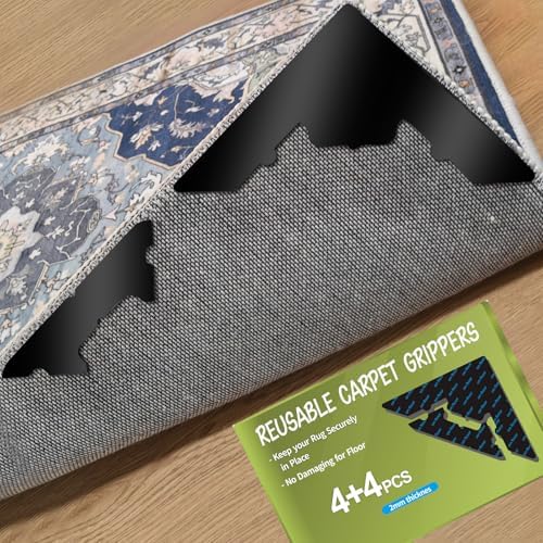 24 Pcs Large Non Slip Rug Pads Carpet Tape for Hardwood & Tile,No Residue by FLUOTINE