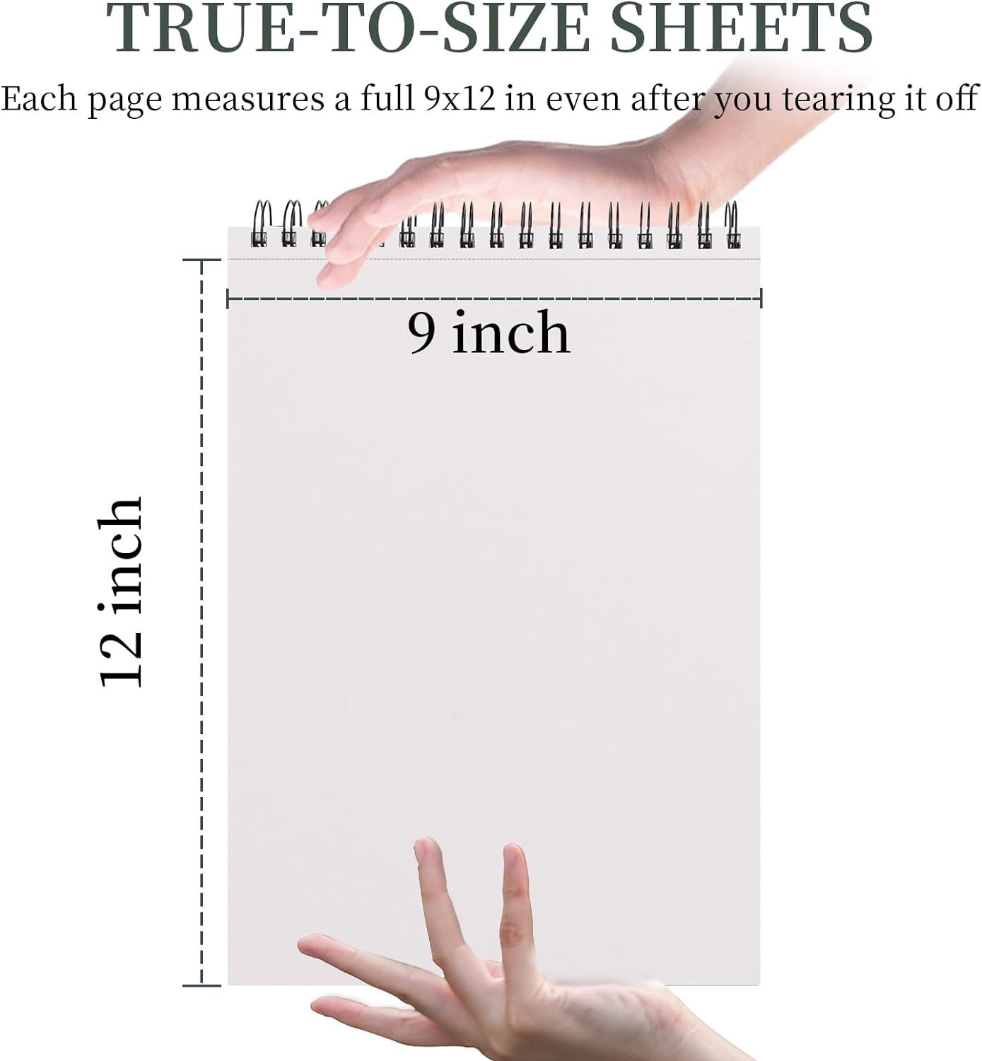 SuFly Sketch Book 9x12, Drawing Paper Pad-68lb/100gsm, Top Spiral Sketchbook Hardcover, 100 Sheets Sketch Pad for Kids Classroom Art Supplies for Adults-Sketchpad for Drawing, Illustration & Art Stuff