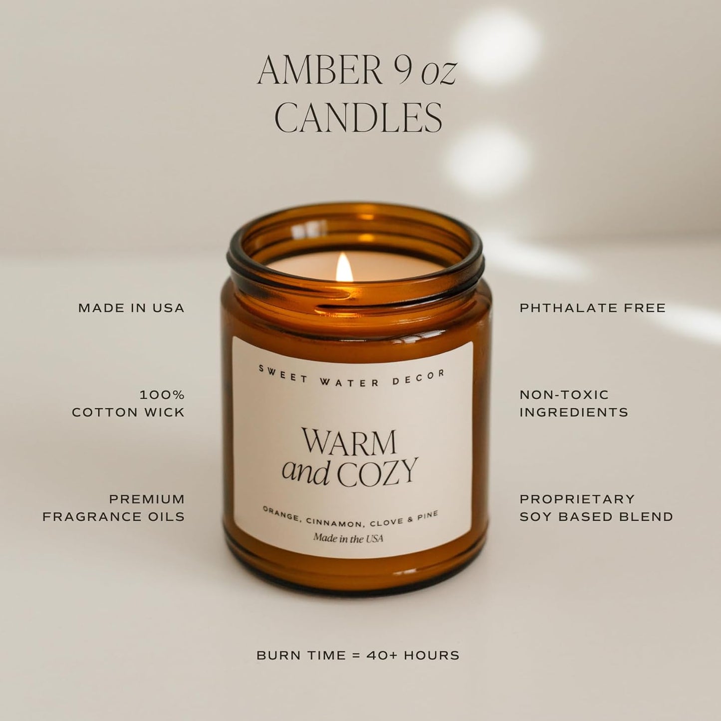 Sweet Water Decor Hello Pumpkin Candle - Fall Soy Candles with Pumpkin, Warm Spices, Vanilla and Buttery Pie Crust - Pumpkin Candles for Home with 40 Hours Burn Time - 9Oz Black Lid Amber Jar Candle