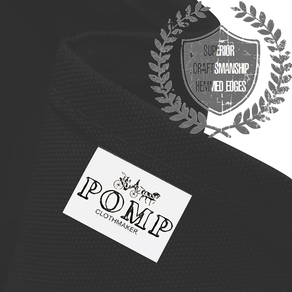 Pomp Black 60" x 126" Poplin Polyester Tablecloth (2 Pack) | Wrinkle + Stain Resistant Easy Care Premium Fabric | Fits 8FT Rectangle Table