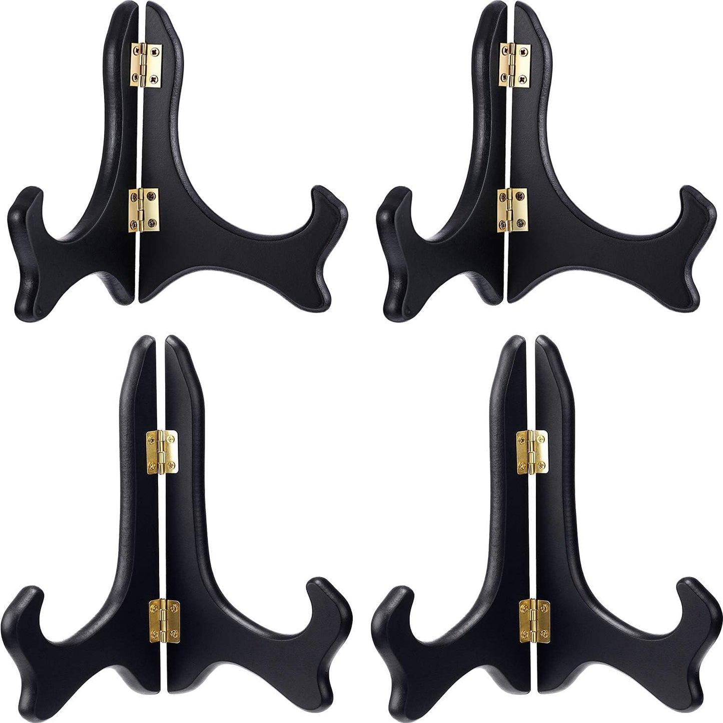 Tatuo 4 Packs Wooden Display Stand Decorative Plate Stands for Display Picture Frame Holder Easels